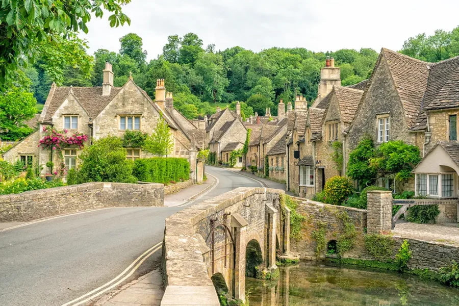 Castle Combe village in the Cotswolds, England.