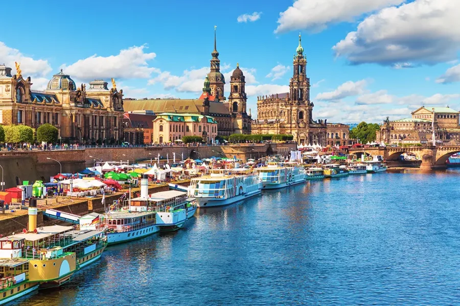 The River Elbe in Dresden, Germany.