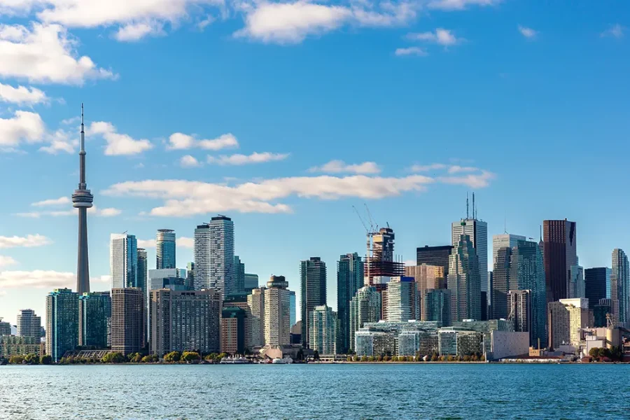 Skyline of Toronto, Canada.