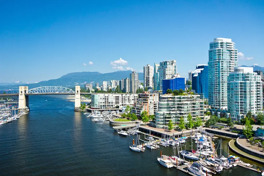 Skyline of Vancouver, Canada.